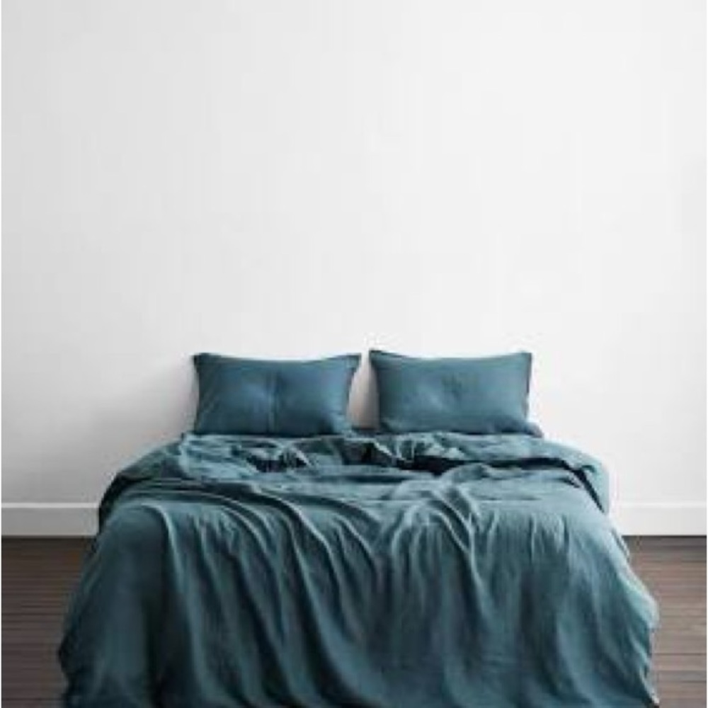 Bed Threads 100% Flax Linen King Size Duvet in “Petrol”
